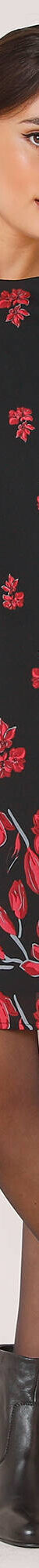 Robe en voile imprimé, manches 3/4 (noir / rouge) Robe en voile imprimé, manches 3/4 (noir / rouge)